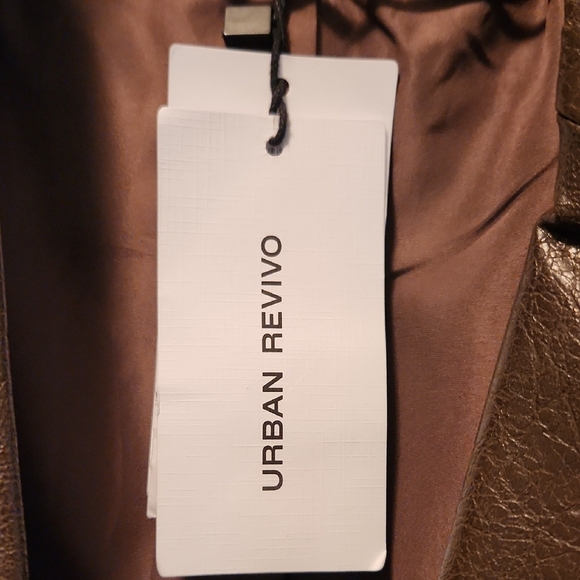Urban Revivo Brown Faux Leather Trench Coat - Picture 2 of 7